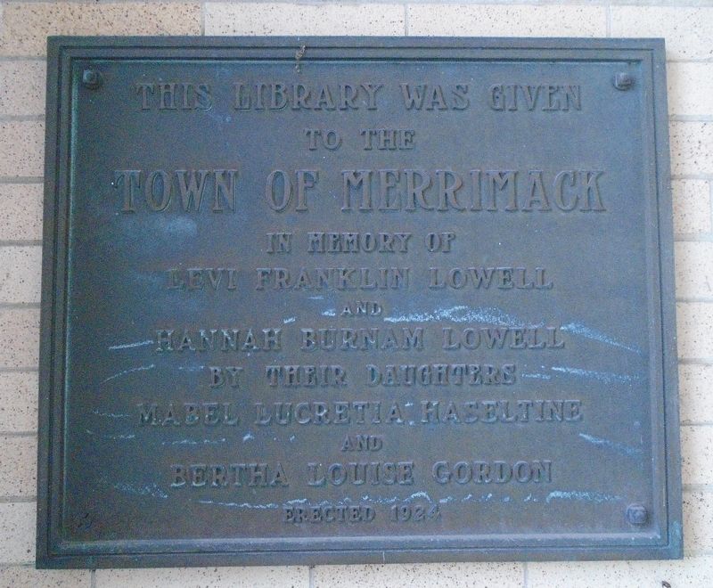 Lowell Memorial Library Marker image. Click for full size.