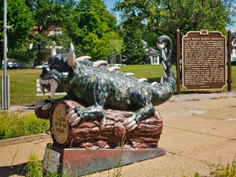 Hodag near the First Rural Zoning Ordinance Marker image. Click for full size.