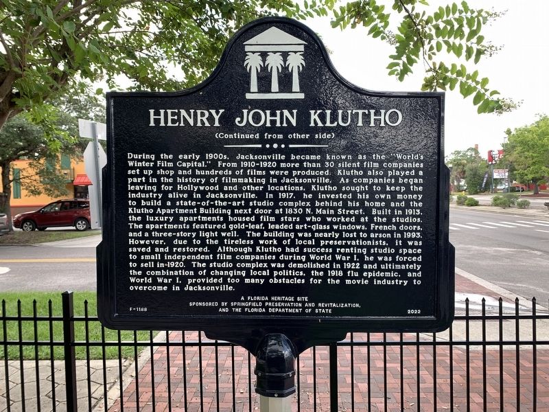 Henry John Klutho Marker Side 2 image. Click for full size.