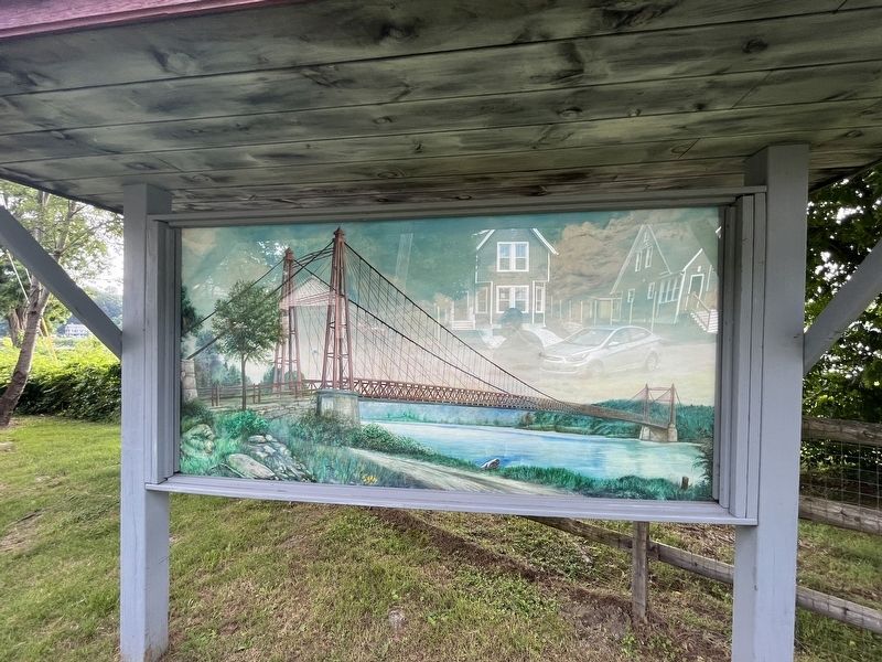 Adjacent interpretive artwork of the nearby bridge image. Click for full size.
