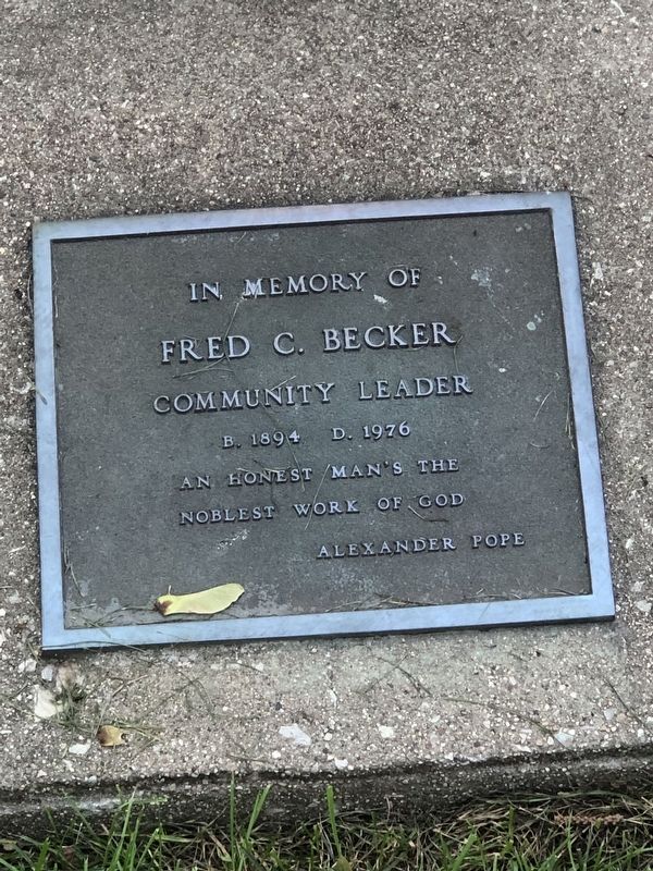 Fred C. Becker flagpole image. Click for full size.
