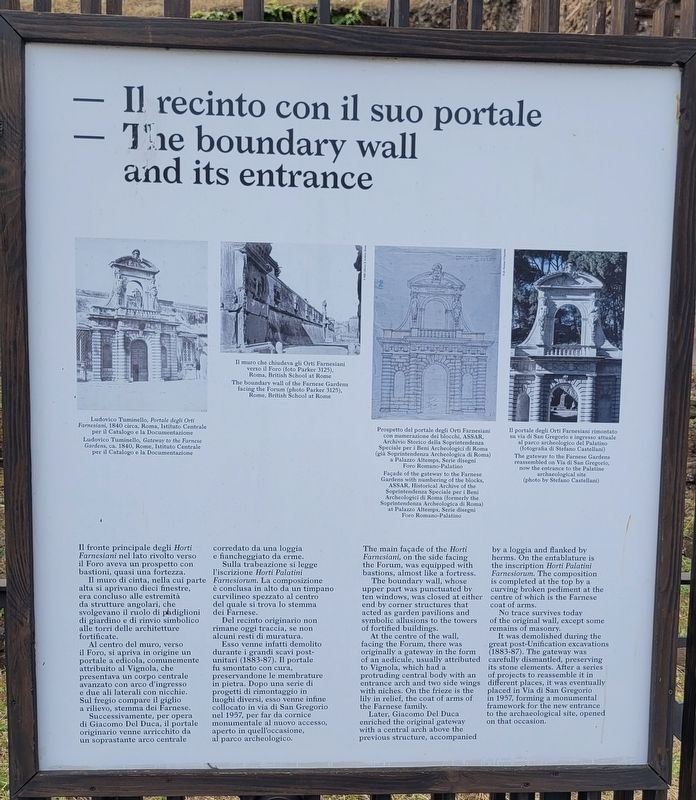 Il recinto con il suo portale / The boundary wall and its entrance Marker. Click for full size. Il recinto con il suo portale / The boundary wall and its entrance Marker image. Click for full size.