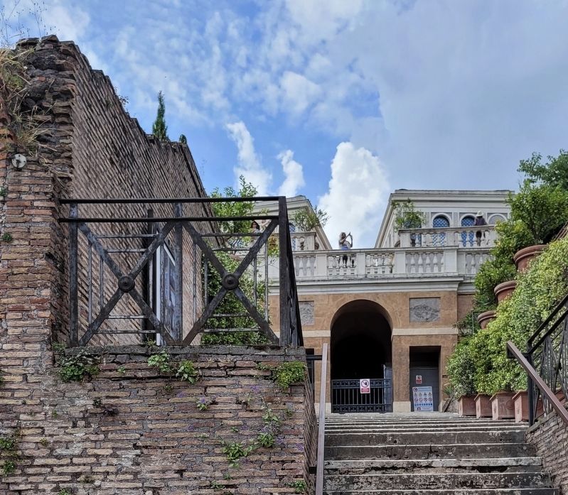 This is the north entrance (closed) to the Farnese Gardens. Click for full size. This is the north entrance (closed) to the Farnese Gardens image. Click for full size.