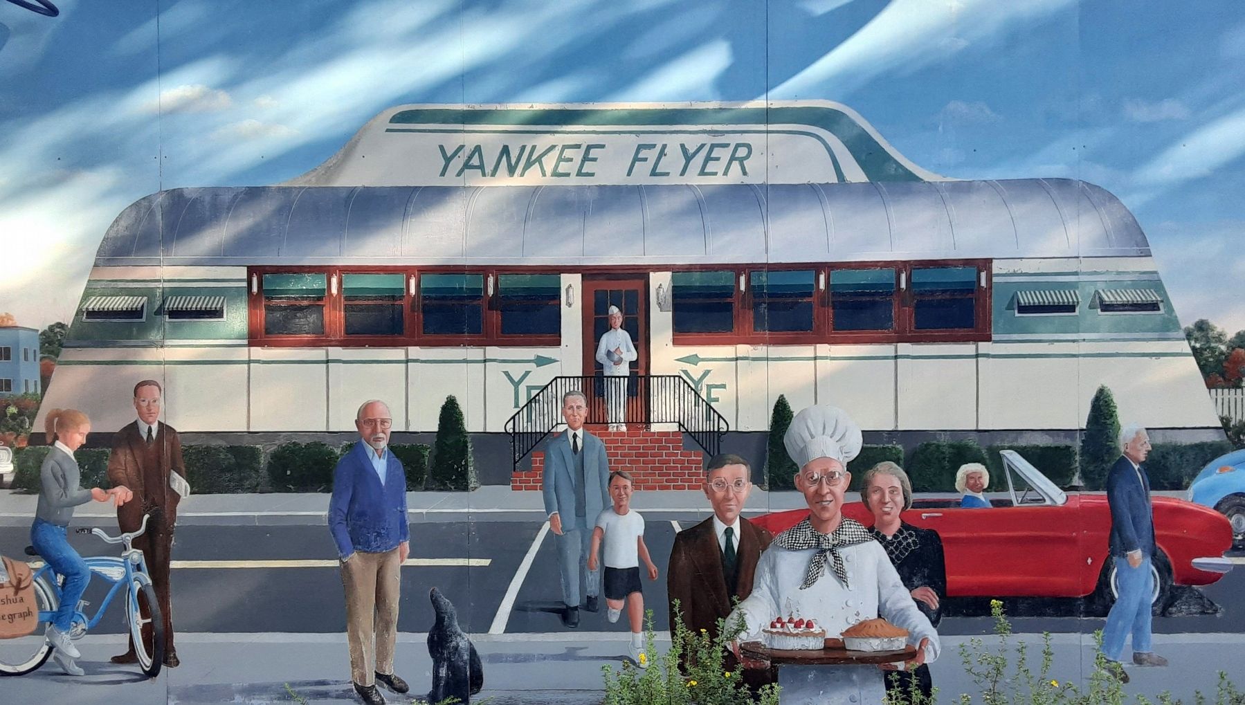 Yankee Flyer Diner Mural Detail image. Click for full size.