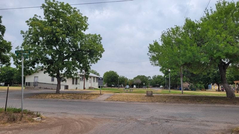 The view of the Nicolas Street School and Marker from across the street image. Click for full size.