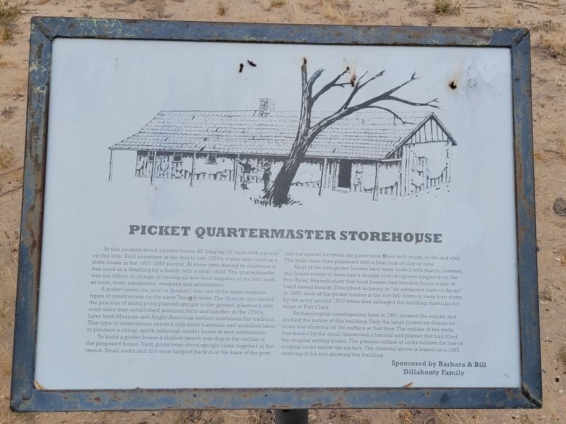 Picket Quartermaster Storehouse Marker image. Click for full size.