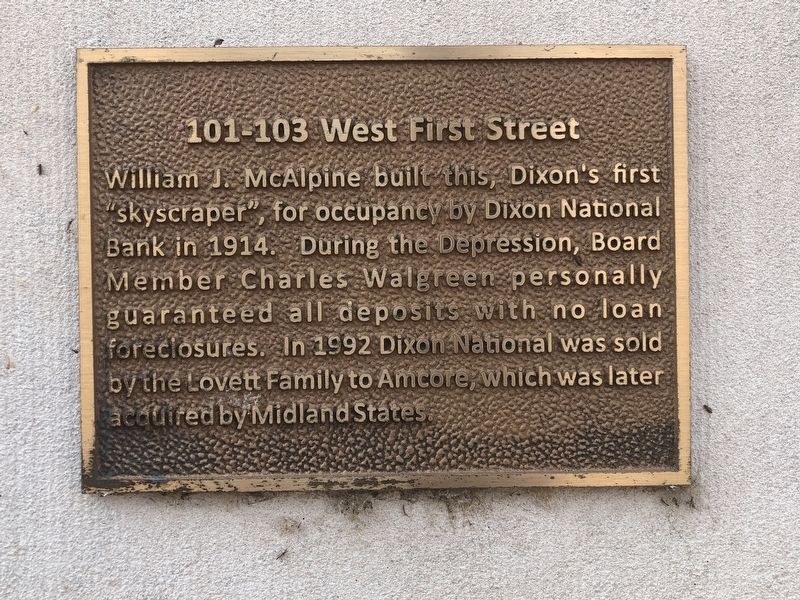 101-103 West First Street Marker image. Click for full size.