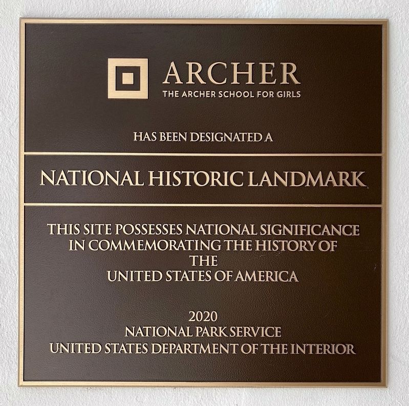 Archer School for Girls Marker. Click for full size. Archer School for Girls Marker image. Click for full size.