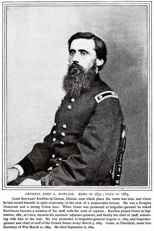 General John A. Rawlins. Born In 1831; Died in 1869. image. Click for full size.
