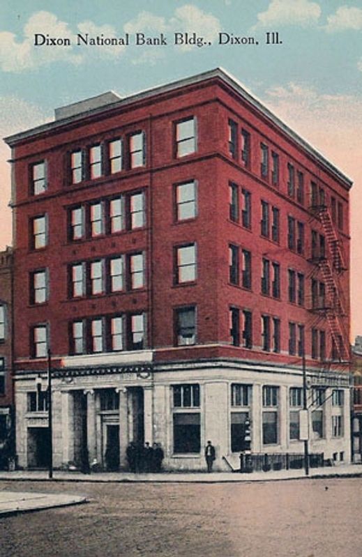Postcard  Dixon National Bank image. Click for full size.