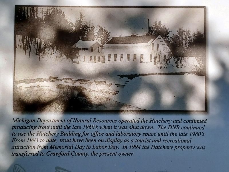 History of the Grayling Fish Hatchery Marker, left image image. Click for full size.