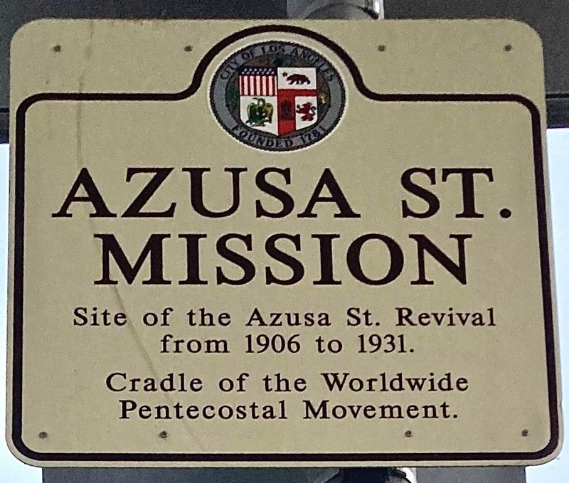 Azusa Street Mission Marker image. Click for full size.