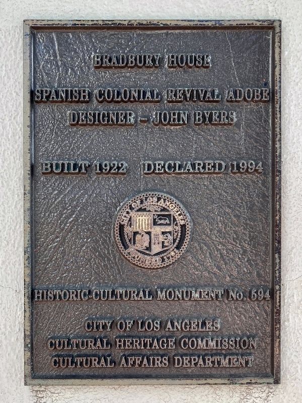 Bradbury House Marker image. Click for full size.