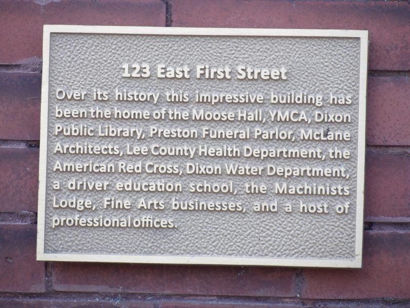 123 East First Street Marker image. Click for full size.