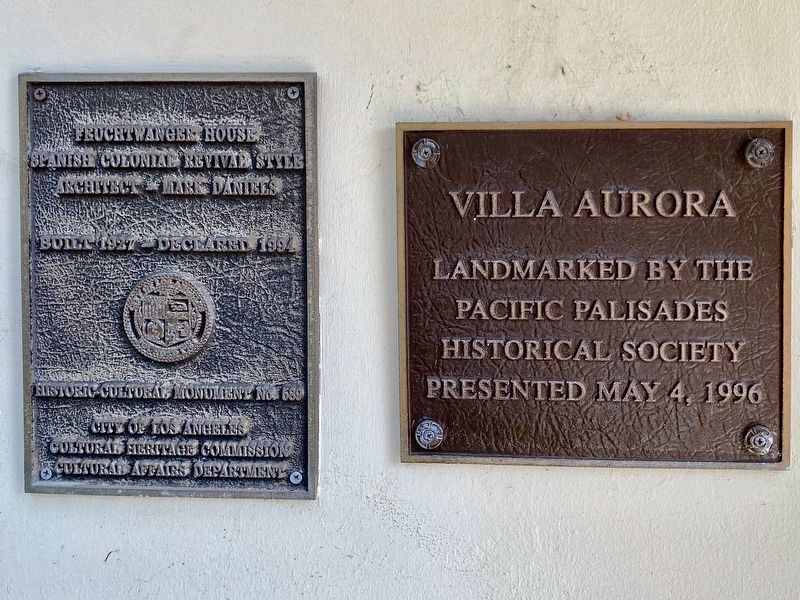Villa Aurora Marker. Click for full size. Villa Aurora Marker image. Click for full size.