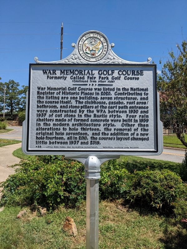 War Memorial Golf Course Marker, Side Two image. Click for full size.