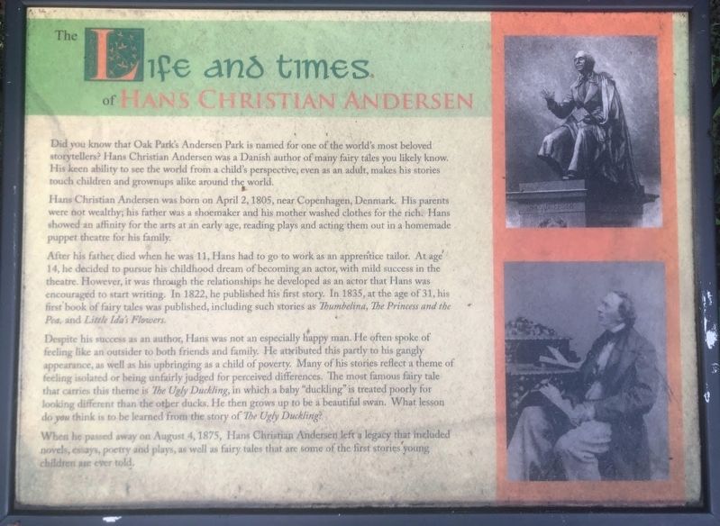 The Life and Times of Hans Christian Andersen Marker image. Click for full size.