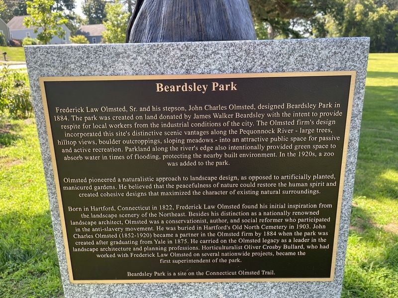 Beardsley Park side of the marker image. Click for full size.