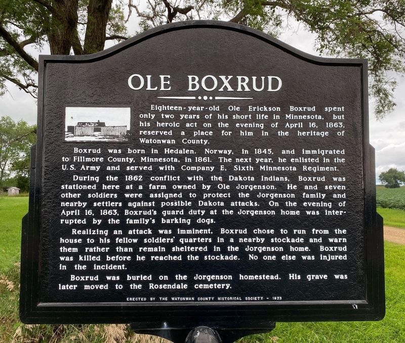 Ole Boxrud Marker. Click for full size. Ole Boxrud Marker image. Click for full size.