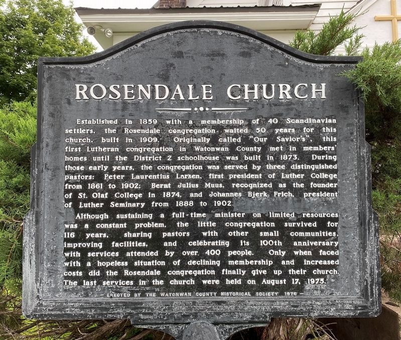 Rosendale Church Marker image. Click for full size.