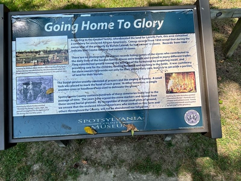 Going Home to Glory Marker image. Click for full size.