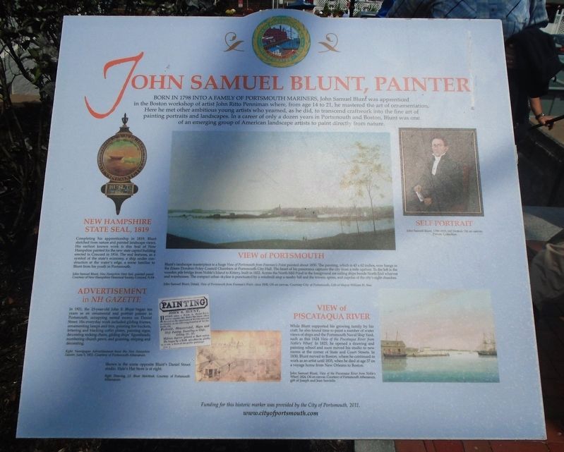 John Samuel Blunt, Painter Marker image. Click for full size.