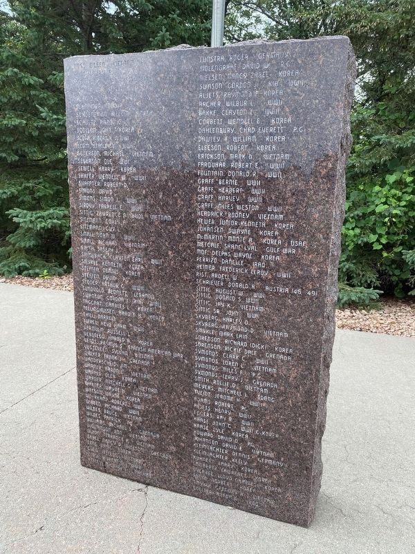 Brandon Veteran's Memorial (second wall from right) image. Click for full size.