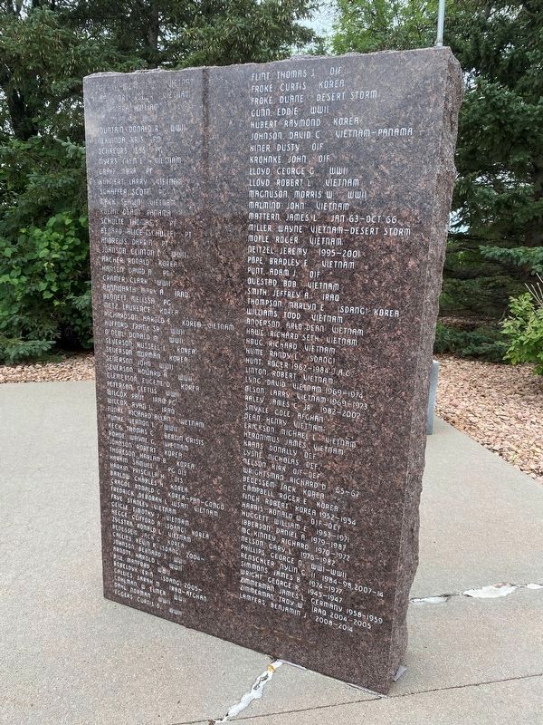 Brandon Veteran's Memorial (far right wall) image. Click for full size.