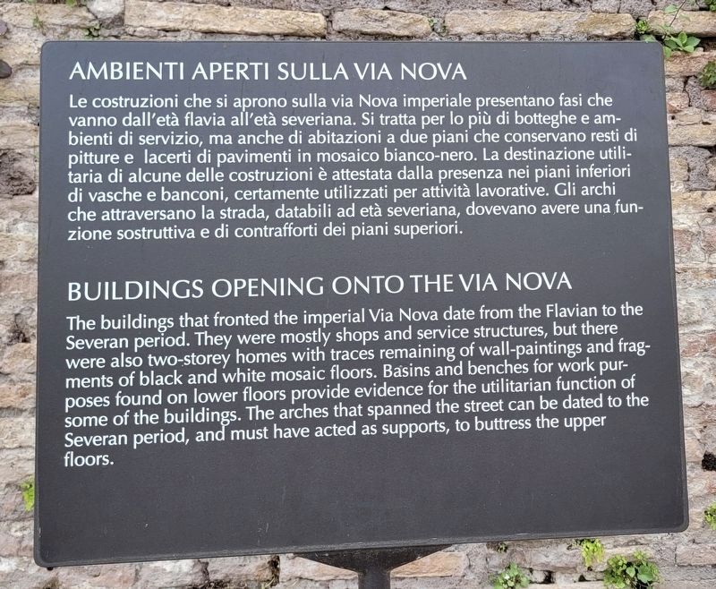 Buildings Opening Onto The Via Nova Marker. Click for full size. Buildings Opening Onto The Via Nova Marker image. Click for full size.