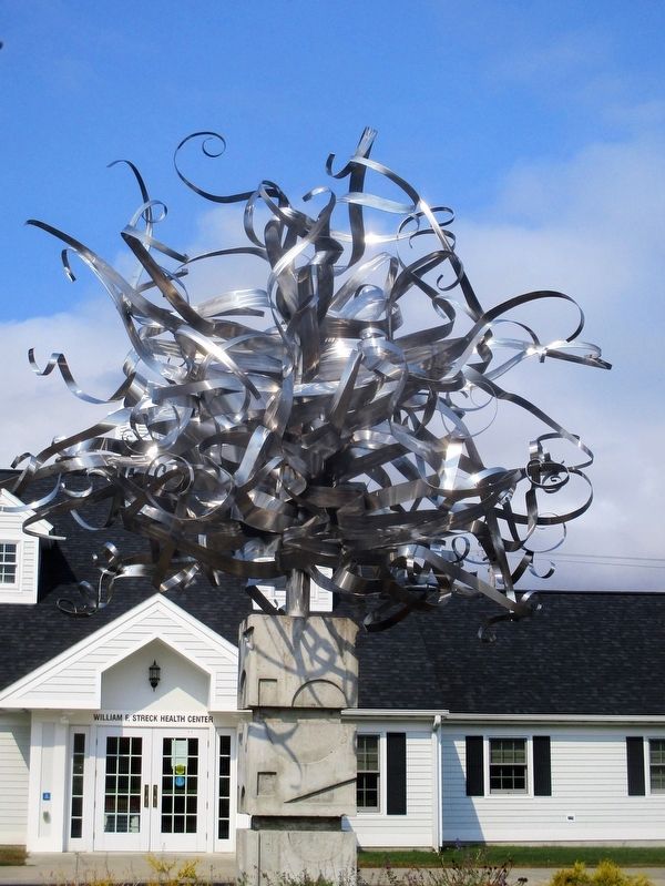 Sculpture in front of the health center. Click for full size. Sculpture in front of the health center image. Click for full size.
