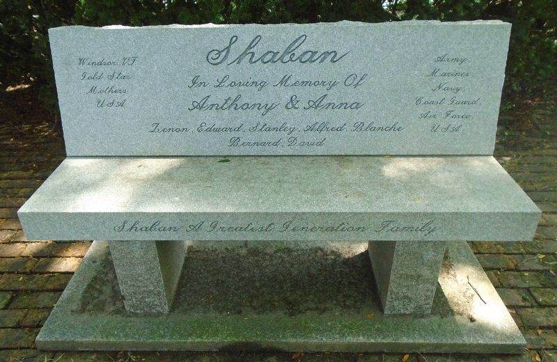 Shaban Memorial Bench. Click for full size. Shaban Memorial Bench image. Click for full size.