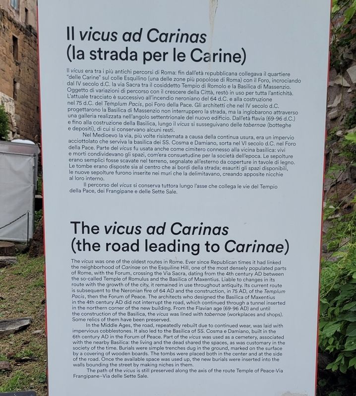Il vicus ad Carinas (la strada per le Carine) / The vicus ad Carinas (the road leading to Carinae) M. Click for full size. Il vicus ad Carinas (la strada per le Carine) / The vicus ad Carinas (the road leading to Carinae) M image. Click for full size.