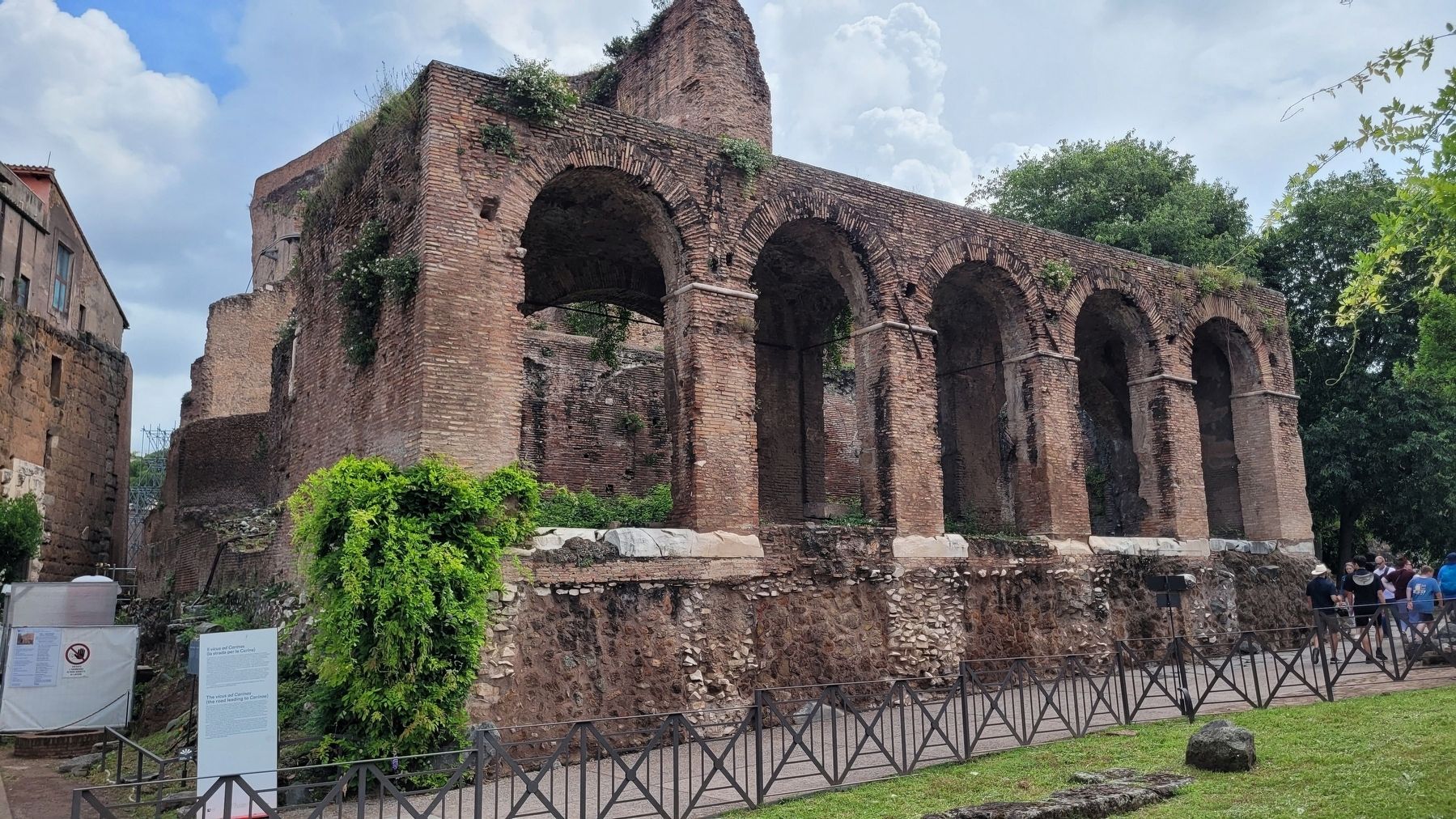 The view of the Medieval Portico with its brick columns image. Click for full size.