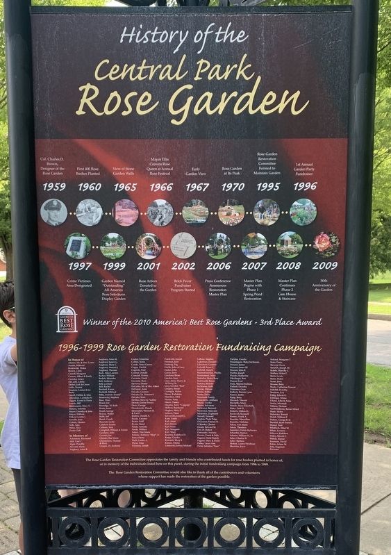 Central Park Rose Garden Marker, Side One. Click for full size. Central Park Rose Garden Marker, Side One image. Click for full size.