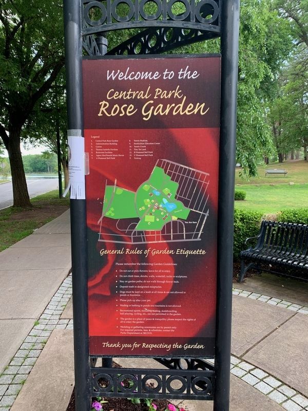 Central Park Rose Garden Marker Side Three. Click for full size. Central Park Rose Garden Marker Side Three image. Click for full size.