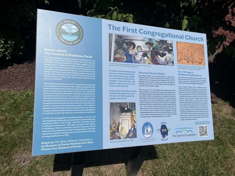 The First Congregational Church Marker. Click for full size. The First Congregational Church Marker image. Click for full size.
