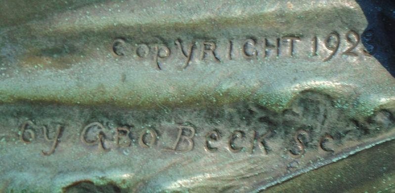 World War Memorial Sculptor Mark. Click for full size. World War Memorial Sculptor Mark image. Click for full size.