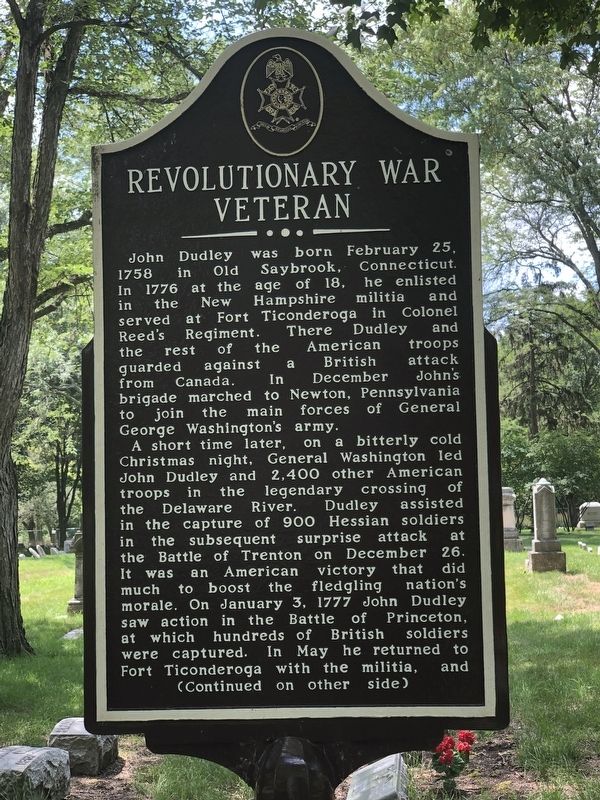Revolutionary War Veteran Marker, Side One image. Click for full size.