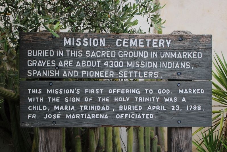 Mission Cemetery Marker. Click for full size. Mission Cemetery Marker image. Click for full size.