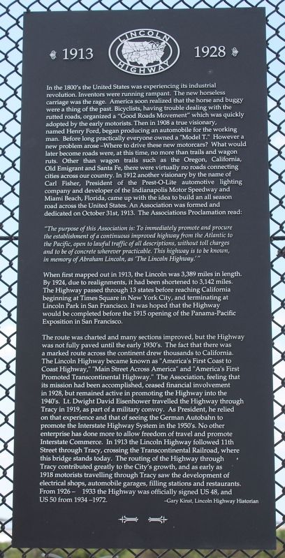 Lincoln Highway Marker image. Click for full size.