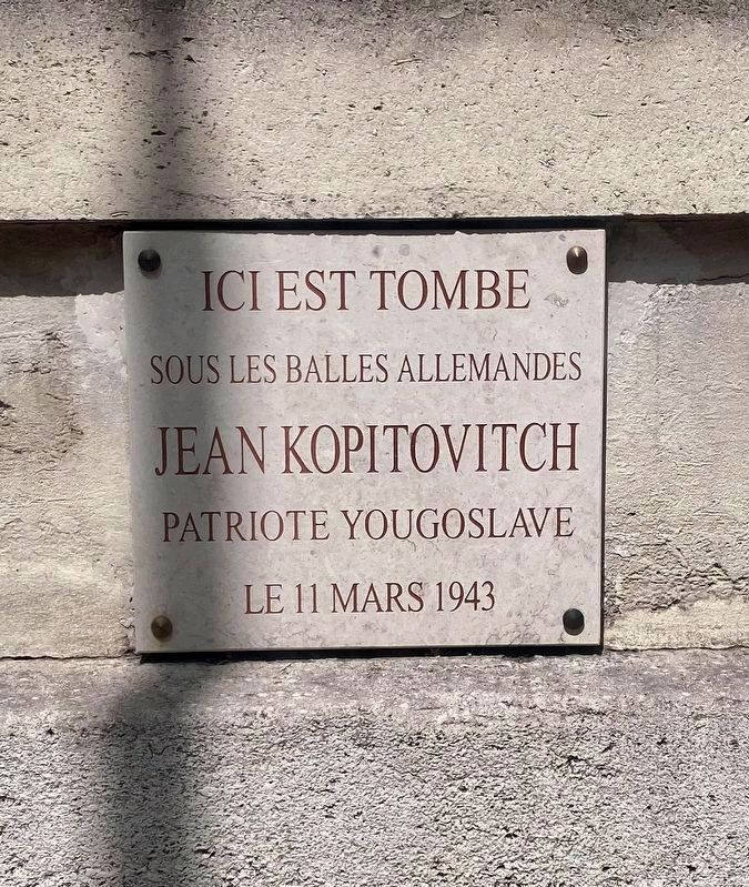 Jean Kopitovitch Marker. Click for full size. Jean Kopitovitch Marker image. Click for full size.