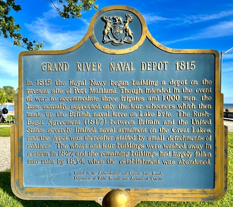Grand River Naval Depot 1815 Marker image. Click for full size.