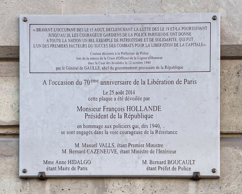 70eme Anniversaire de la Libération de Paris / 70th Anniversary of the Liberation of Paris Marker. Click for full size. 70eme Anniversaire de la Libération de Paris / 70th Anniversary of the Liberation of Paris Marker image. Click for full size.