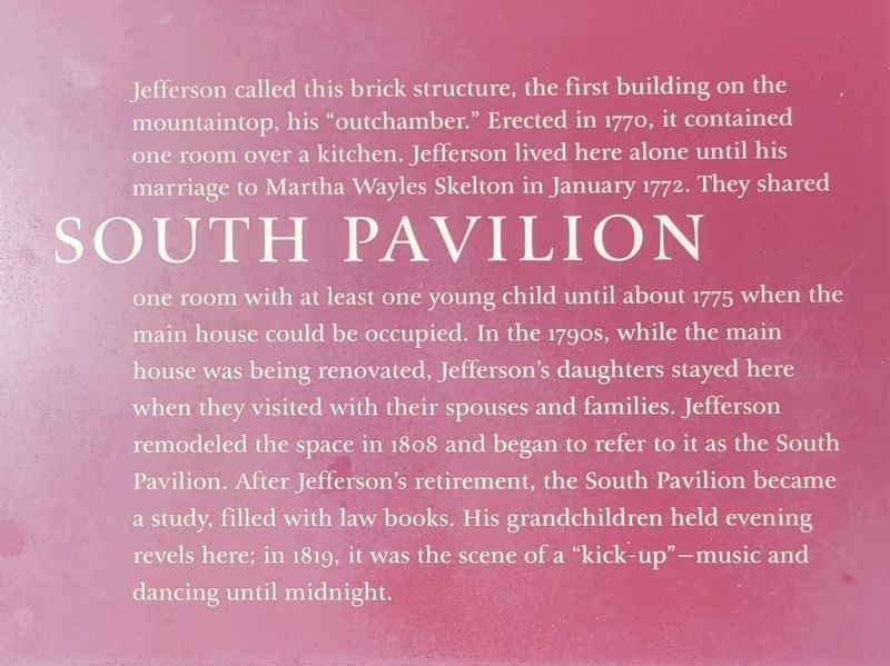 South Pavilion Marker image. Click for full size.