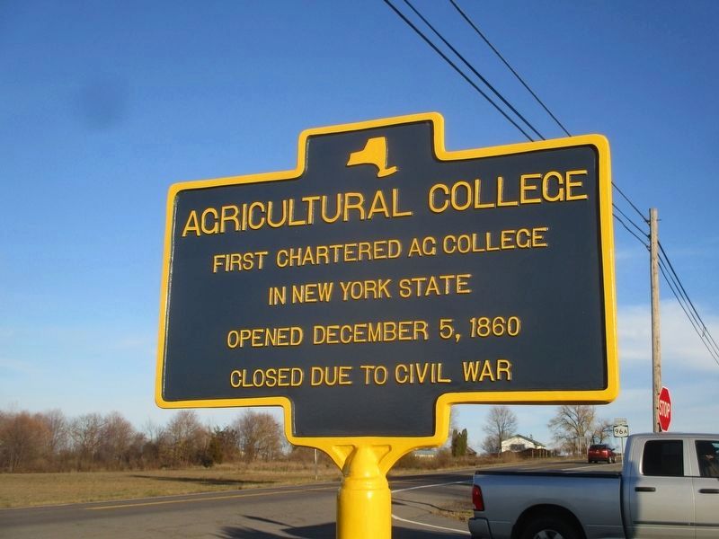 Agricultural College Marker as it looked in 2020 perhaps with a fresh coat of paint image. Click for full size.