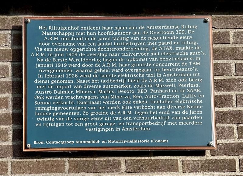 Amsterdamse Rijtuig Maatschappij / Amsterdam Coach Company Marker image. Click for full size.