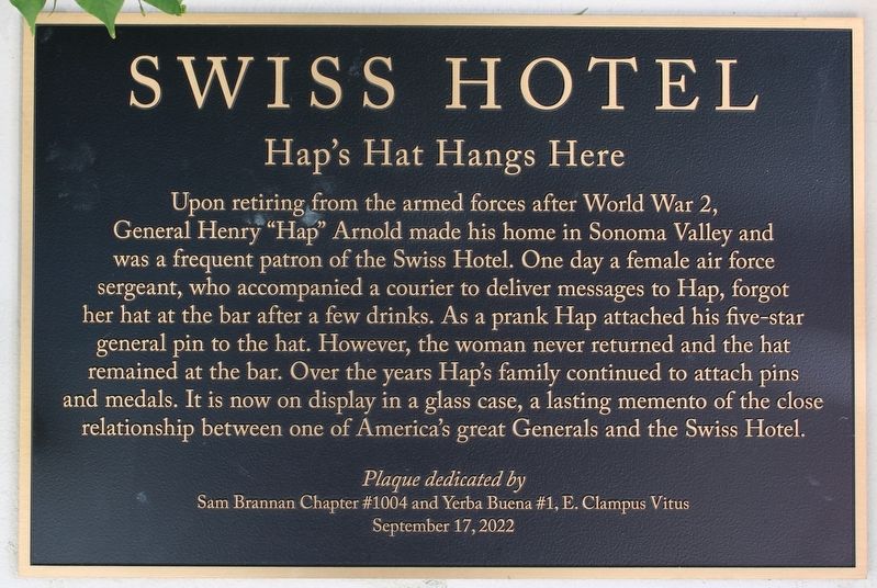 Hap's Hat Hangs Here Marker image. Click for full size.