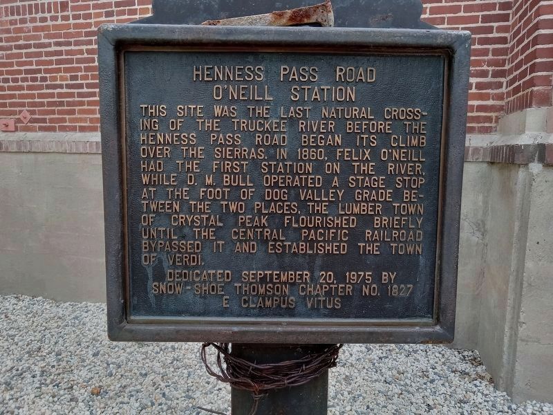 Henness Pass Road O'Neill Station Marker. Click for full size. Henness Pass Road O'Neill Station Marker image. Click for full size.