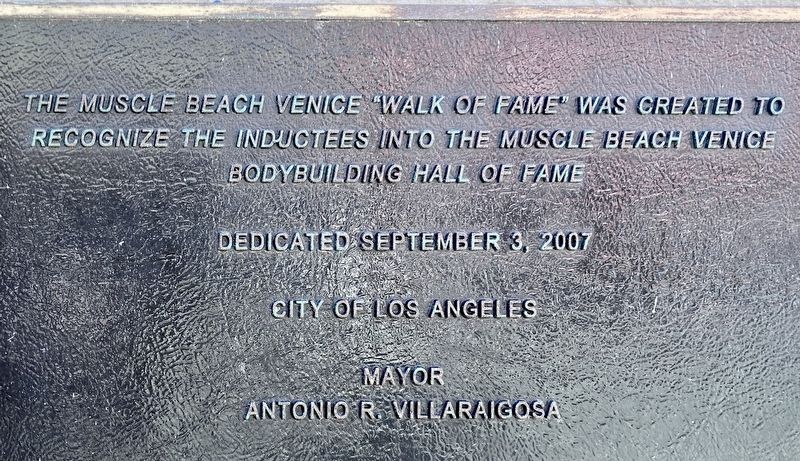 Muscle Beach Walk of Fame Marker. Click for full size. Muscle Beach Walk of Fame Marker image. Click for full size.