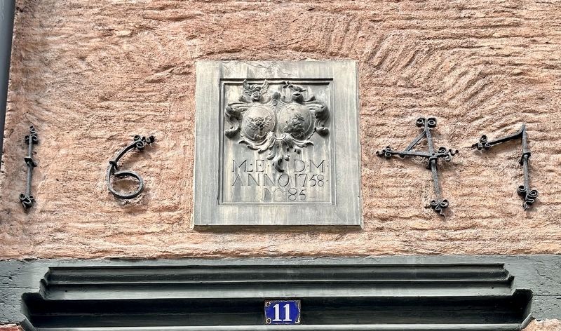 Coat of Arms and Monograms above the gate. Click for full size. Coat of Arms and Monograms above the gate image. Click for full size.